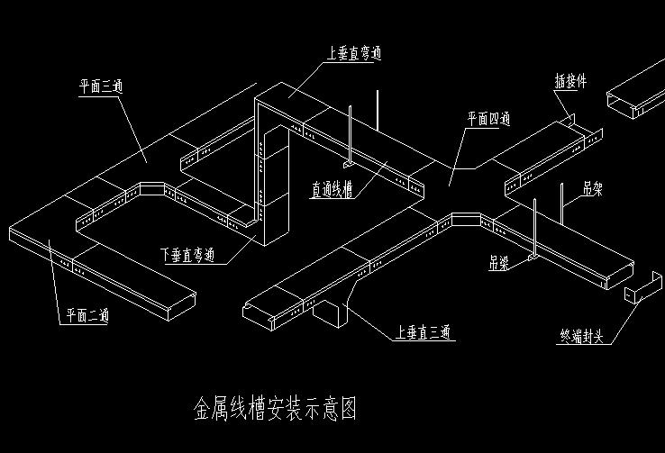 一份弱電橋架金屬線槽安裝大樣圖，CAD格式